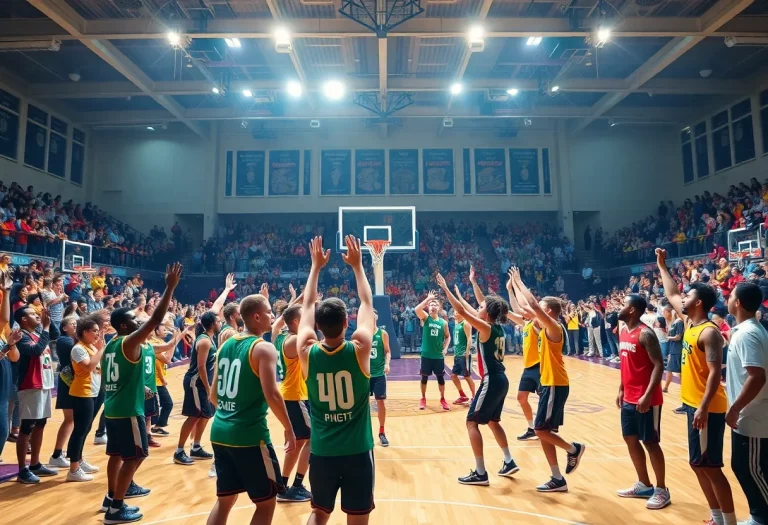 Central Red Devils basketball practice session on the court