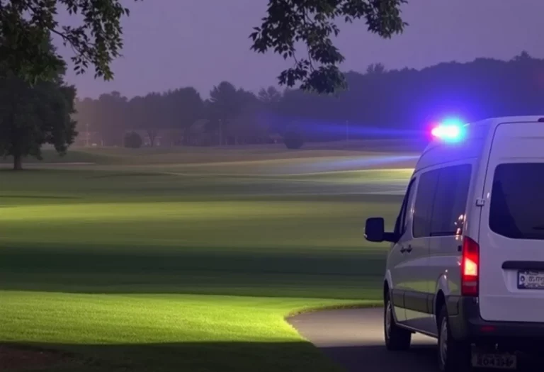 Community gathering in support of the Charlevoix High School golf team after a tragic crash.
