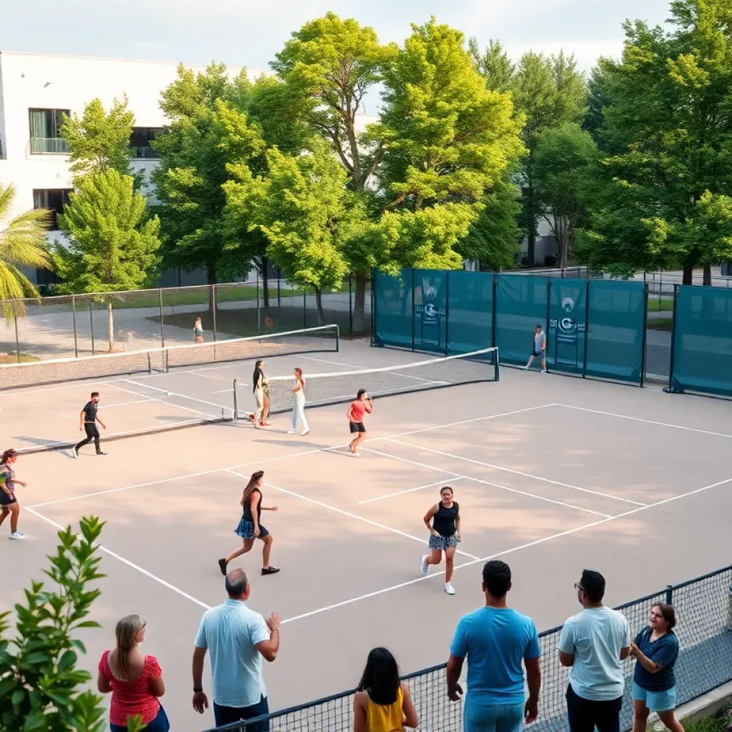 Community members celebrating at the Charlotte Bolton Tennis Complex