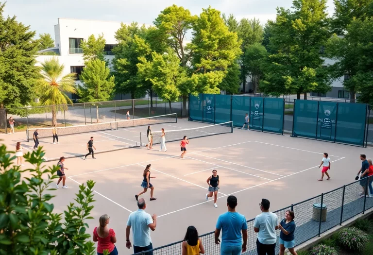 Community members celebrating at the Charlotte Bolton Tennis Complex