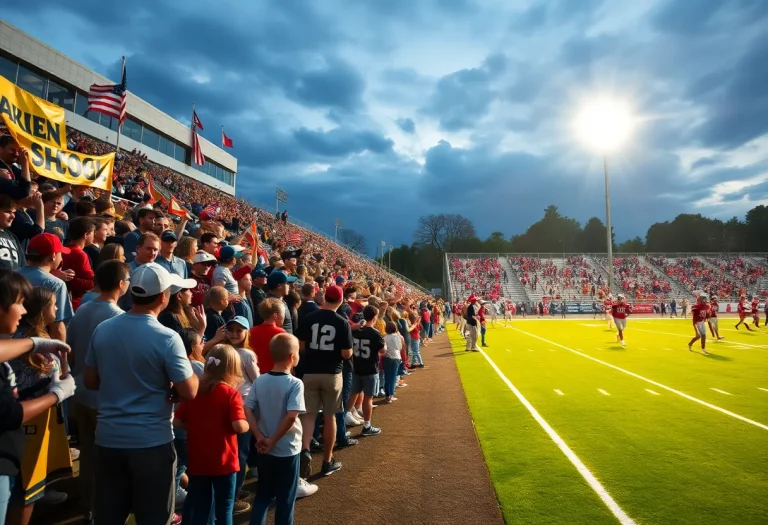 Fans cheering at the Charlotte High School Football Classic