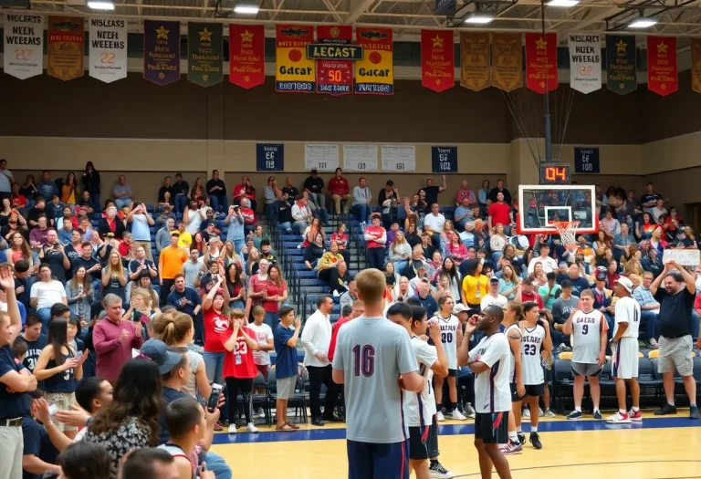 Crowd cheering during the Chipotle High School Basketball Nationals