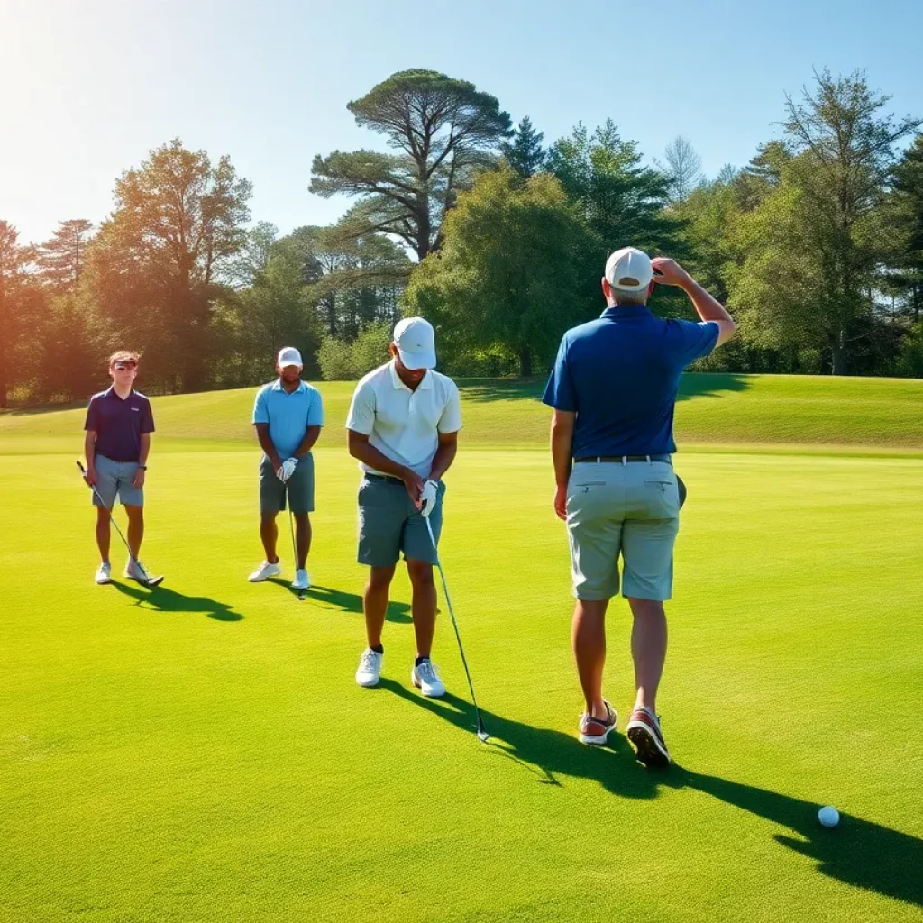 High school golfers from the Class of 2025 competing on a golf course