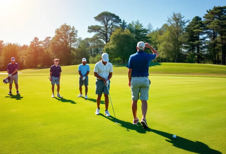 High school golfers from the Class of 2025 competing on a golf course