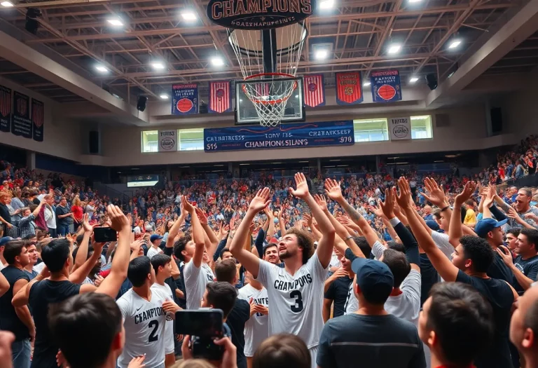 Celebration of Columbus Explorers winning the Chipotle National Championship
