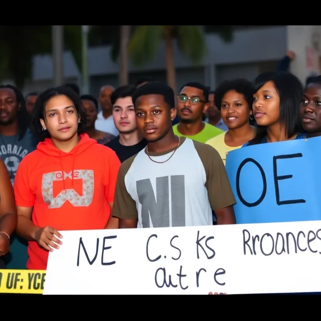 Community members gathered in Miami showing support for a shooting victim