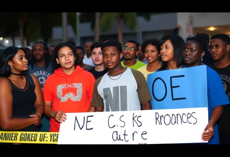 Community members gathered in Miami showing support for a shooting victim