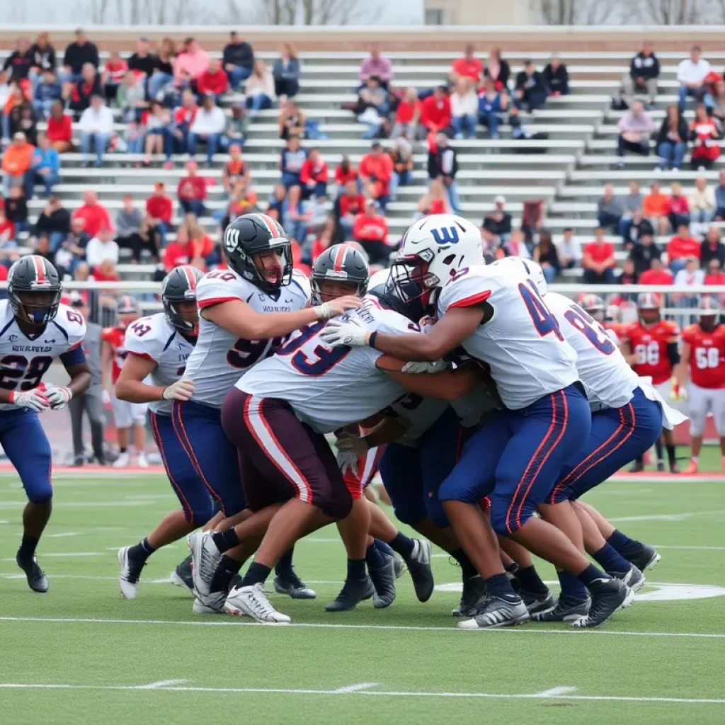 Conestoga Valley football players in action during a game