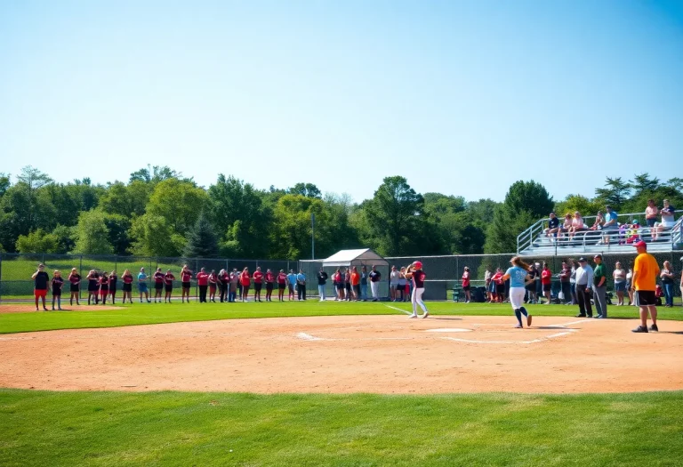 A competitive high school softball game in Connecticut