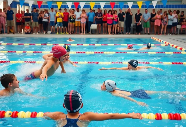 Coronado swimming team celebrating their achievements