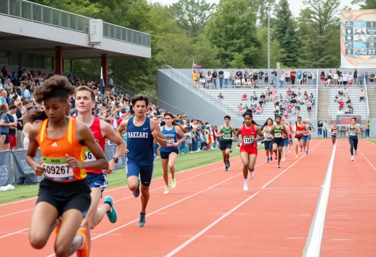 Athletes competing at the County Press Invitational Track Meet 2023