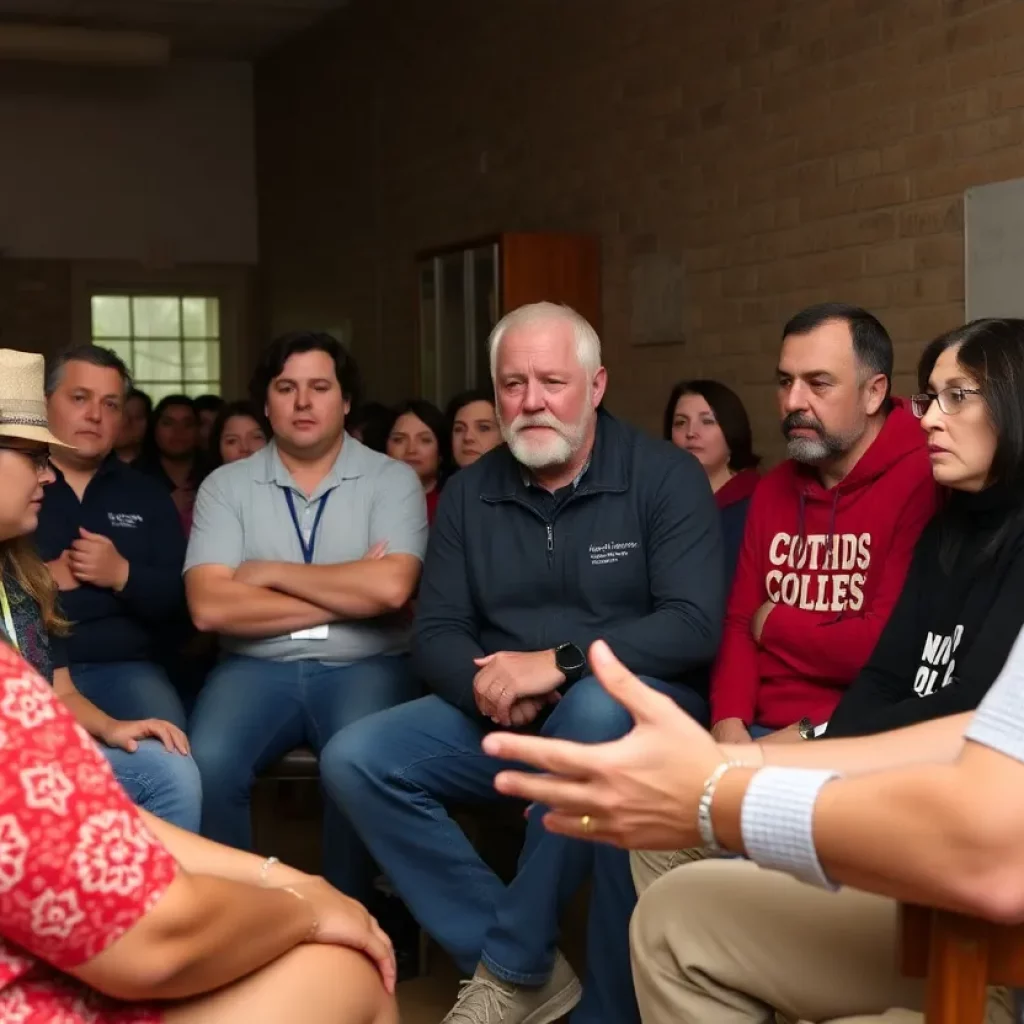 Community members expressing concern about a recent arrest in Crockett County.