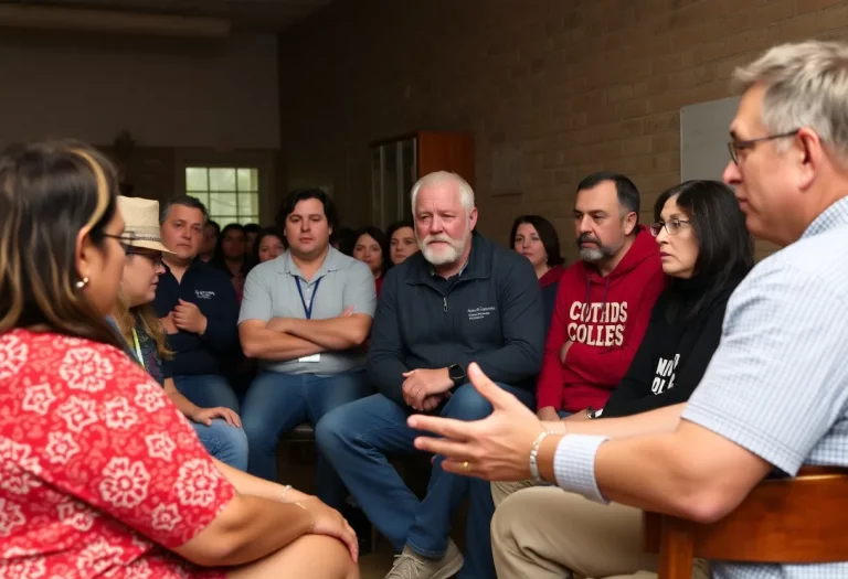 Community members expressing concern about a recent arrest in Crockett County.
