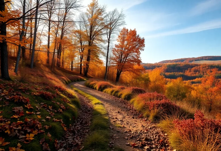 Breathtaking fall running trail for cross country athletes