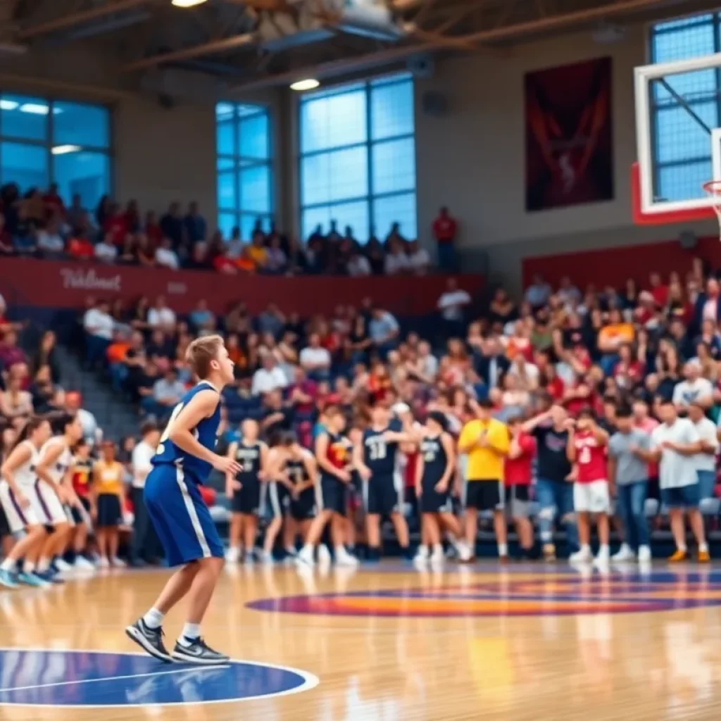 Danville High School basketball team during a game
