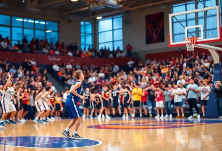 Danville High School basketball team during a game