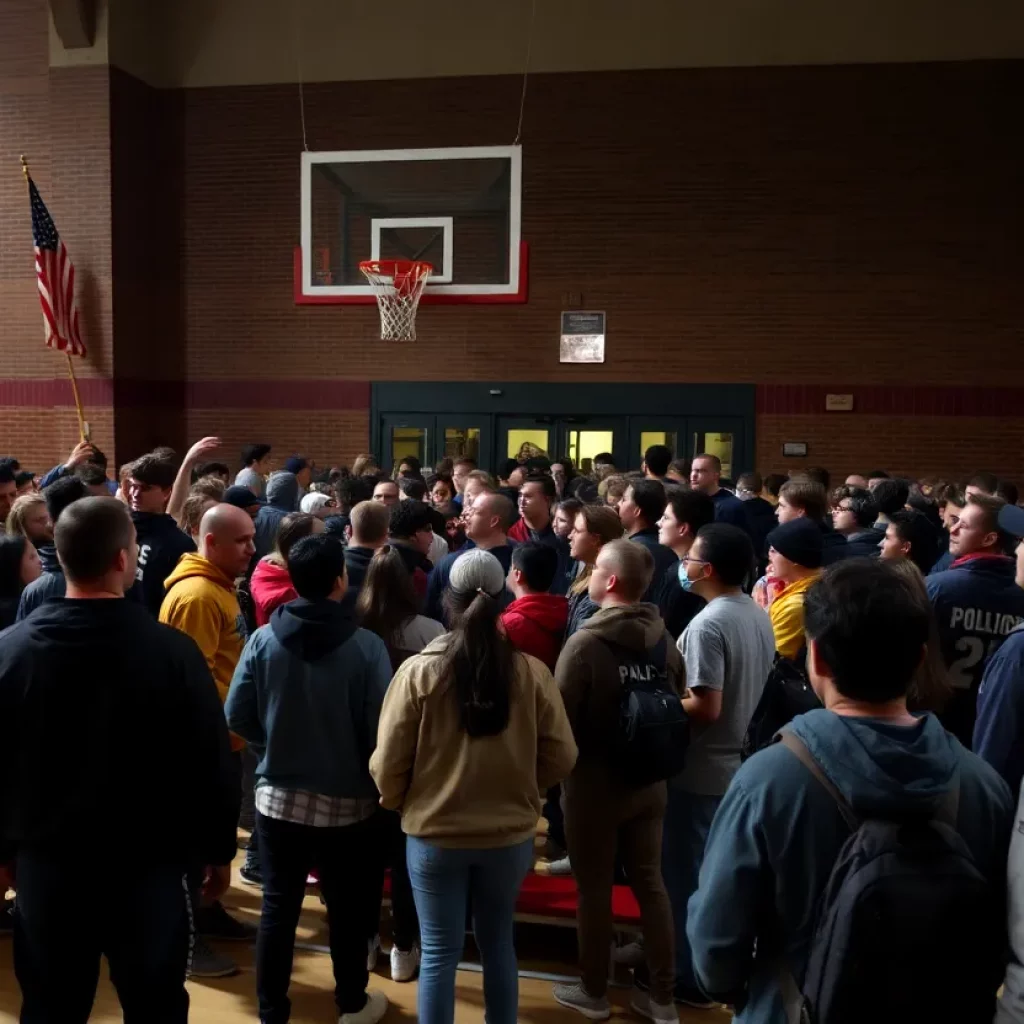Scene of chaos at Dayton basketball game with law enforcement present