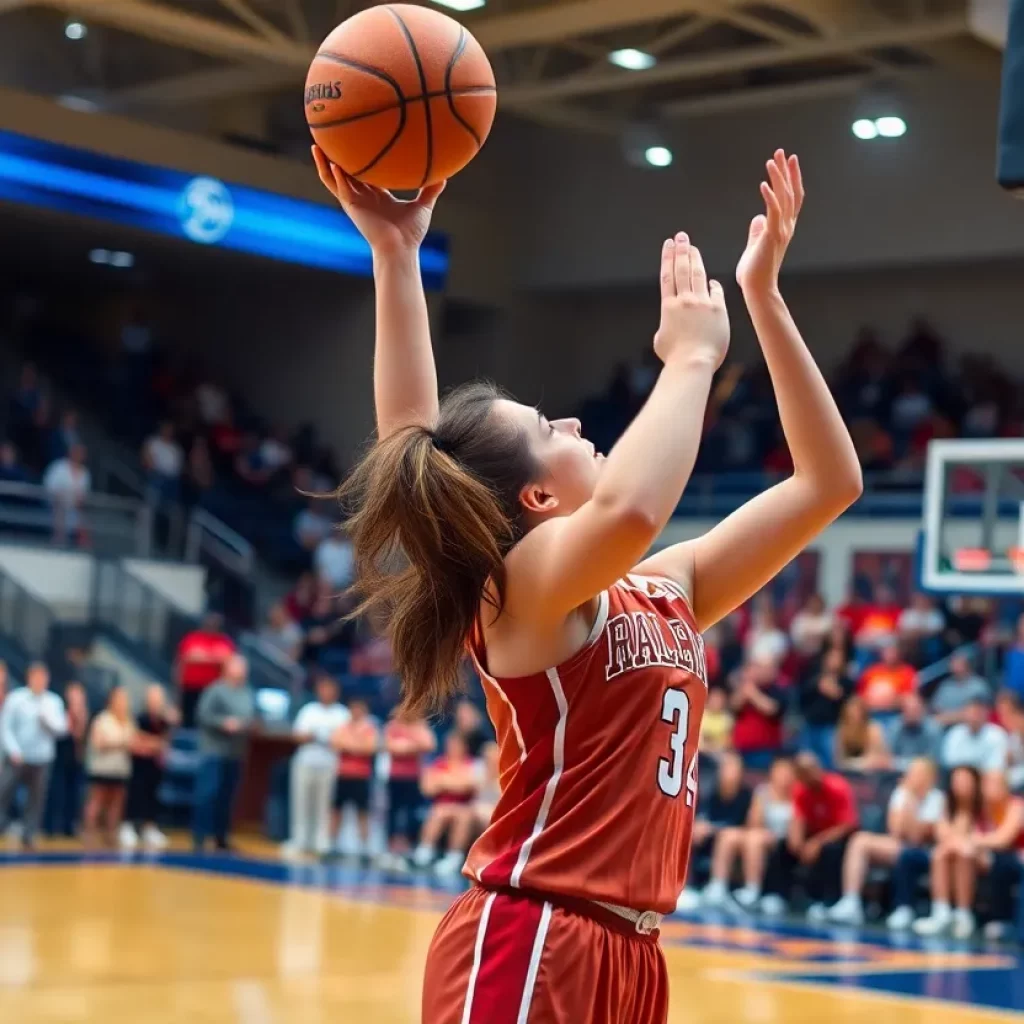 Female basketball player signing with agency