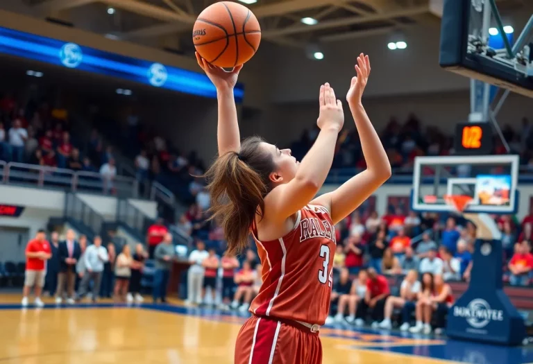Female basketball player signing with agency