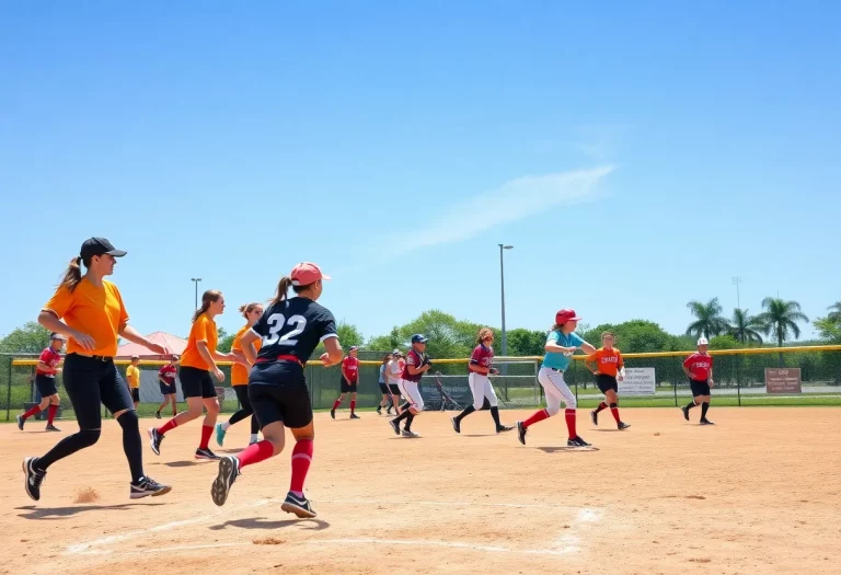 High school softball game in Delaware