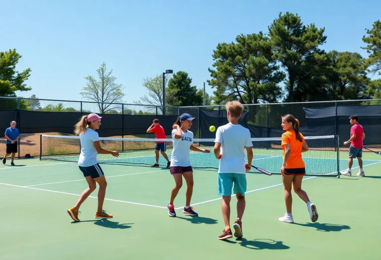 Players competing in a high school tennis match at Eastmont High School.