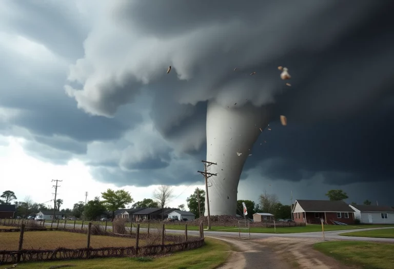 Damage caused by EF1 tornado in Waterloo, Illinois
