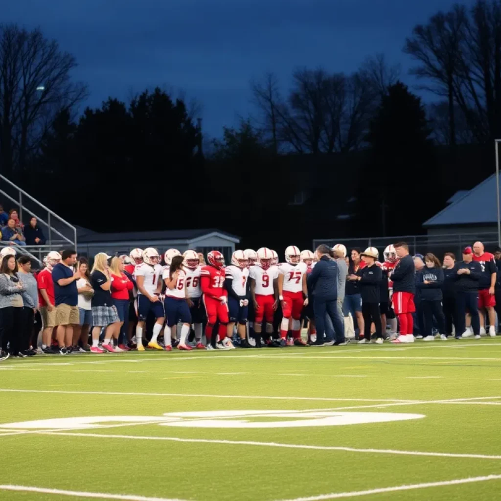 Elberta High School football fans showing support on the field