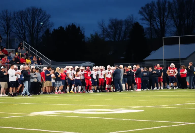 Elberta High School football fans showing support on the field