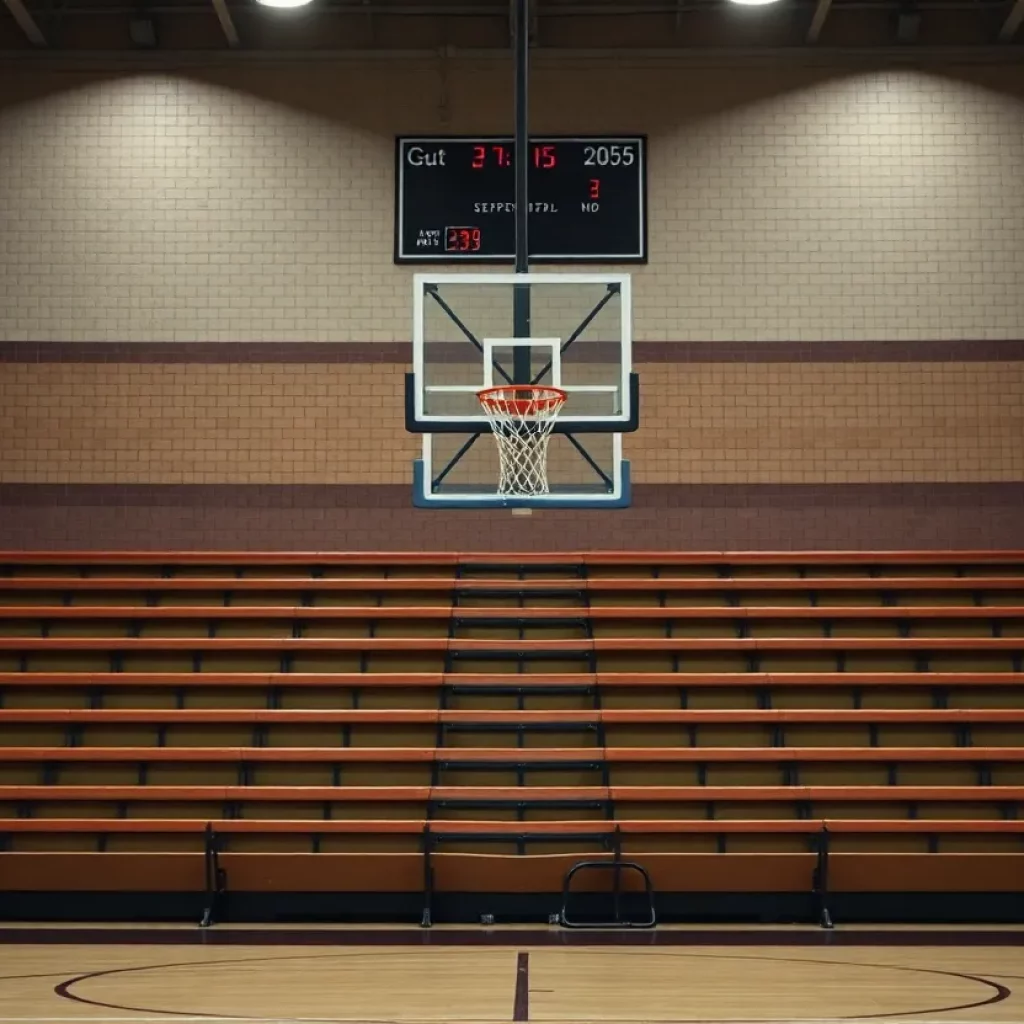 Empty basketball court representing lost trust and safety concerns