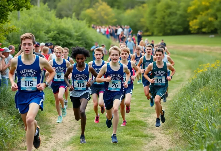 Fannin County High School cross country athletes racing in a competition