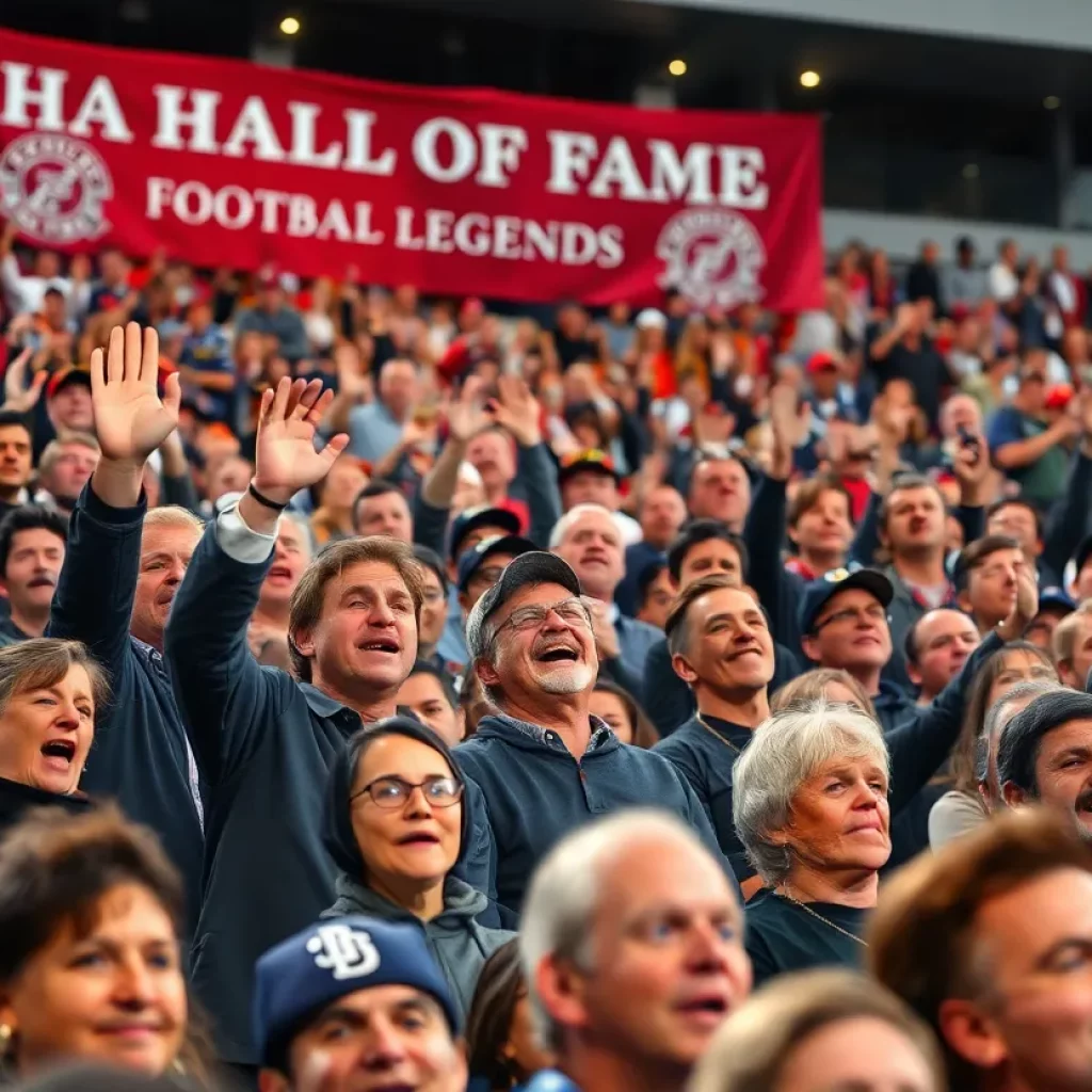 Crowd celebrating at the Georgia High School Football Hall of Fame event