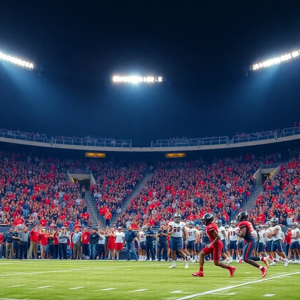 A thrilling high school football game in Georgia showcasing young athletes
