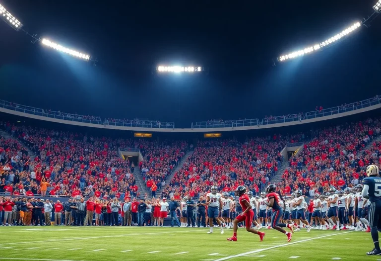 A thrilling high school football game in Georgia showcasing young athletes