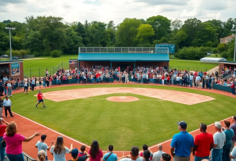 Ceremony at Gibbs High School baseball field renaming event