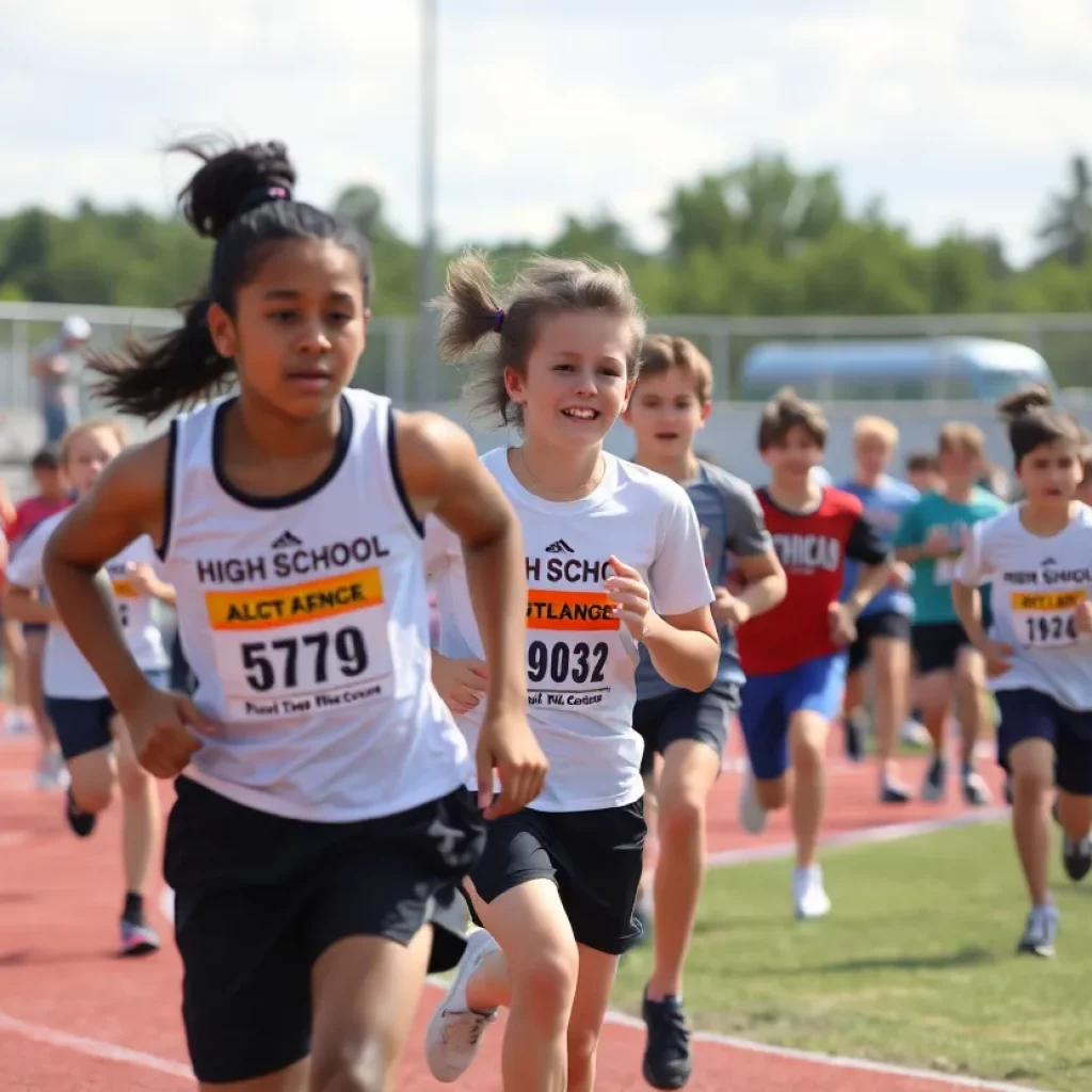 Athletes competing in various track and field events at the Glasgow Invitational.