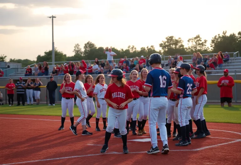 Guilford High School baseball team playing a game on the field.