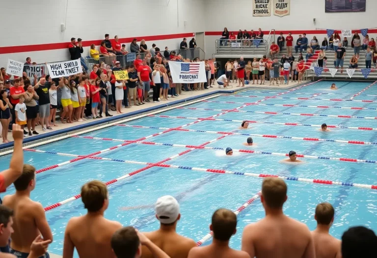 Swimmers preparing for a race at Healdsburg High swim meet