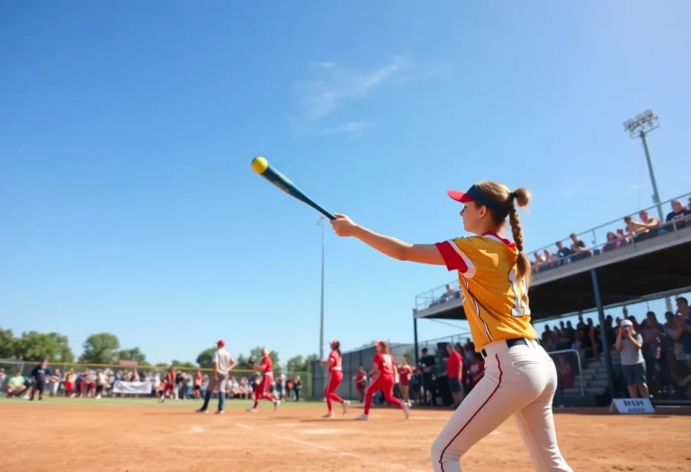 High school softball players from Hernando during a game