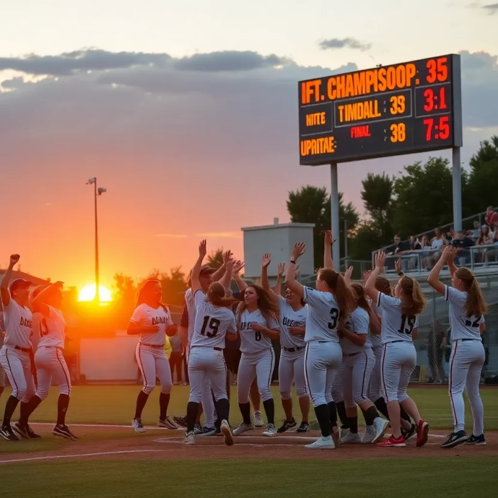 Celebration of Hewitt-Trussville softball team's championship win
