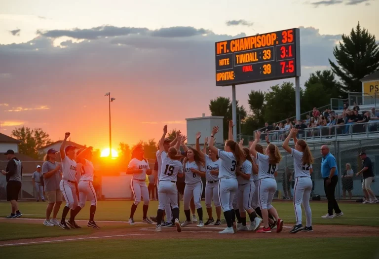 Celebration of Hewitt-Trussville softball team's championship win
