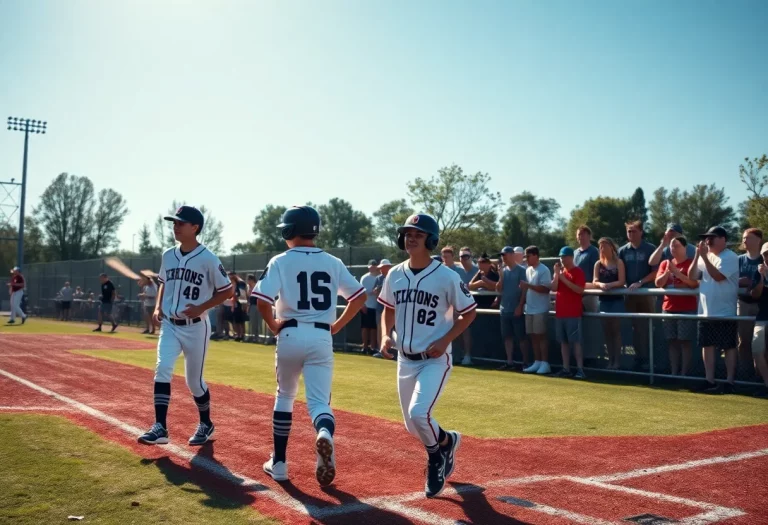 Exciting moment during a local high school baseball game