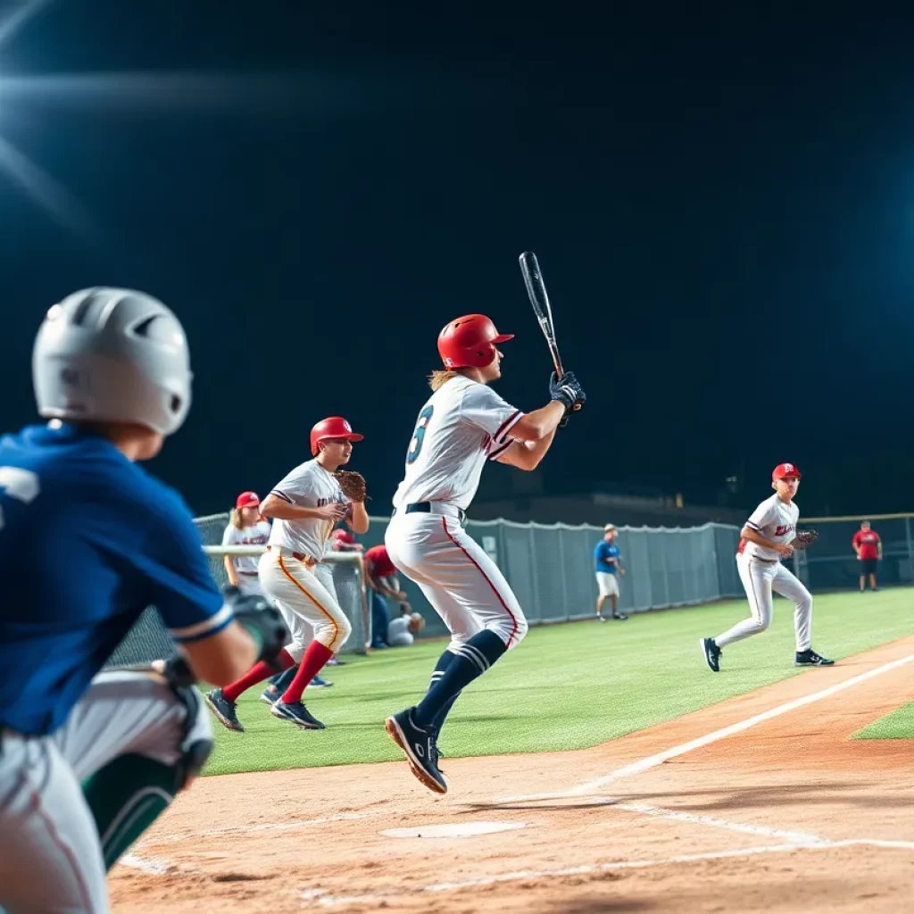 High school baseball players competing during a game in Pennsylvania
