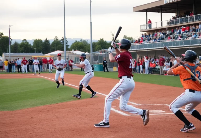 High school baseball players in action in Southern California