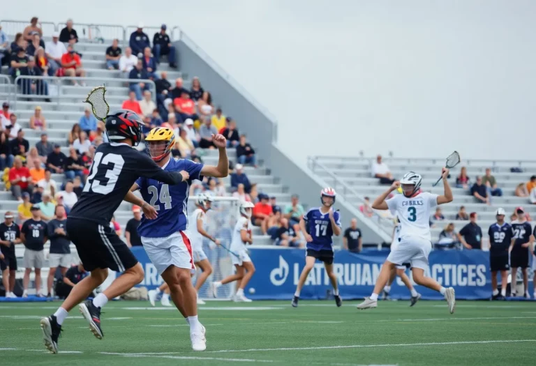 Exciting high school lacrosse match in progress
