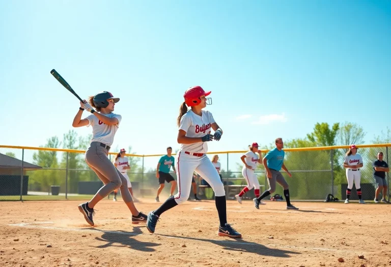High school softball players competing in a game during the postseason.