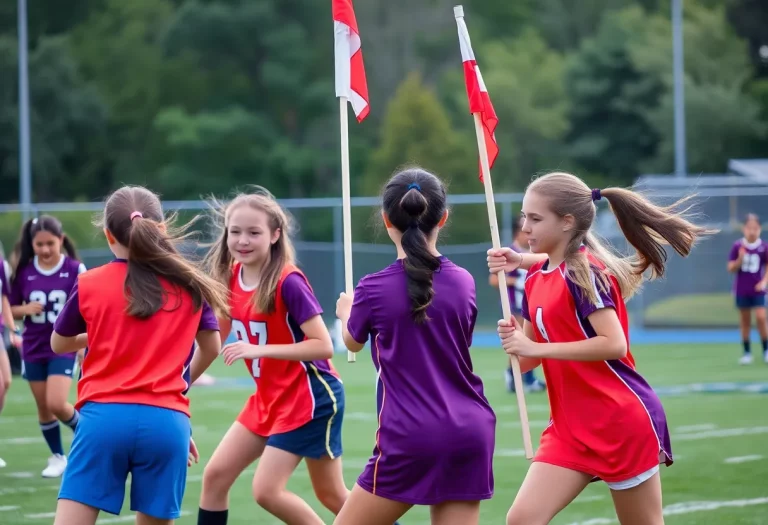 Hopewell High School girls playing flag-football