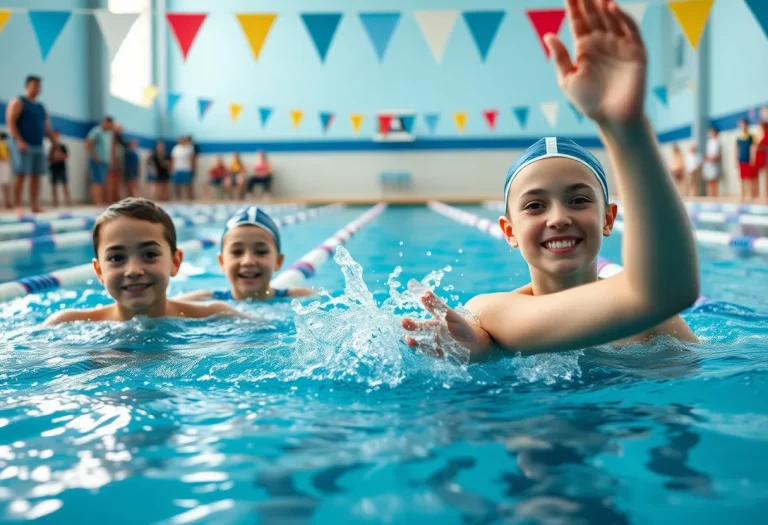 A scene of a swimmer showcasing determination and resilience in a pool.