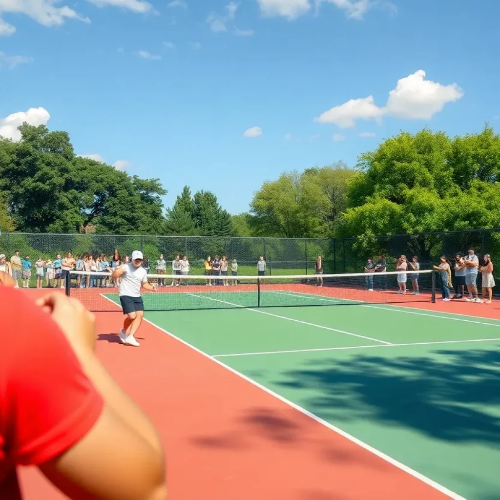 Boys tennis match at Jefferson High School