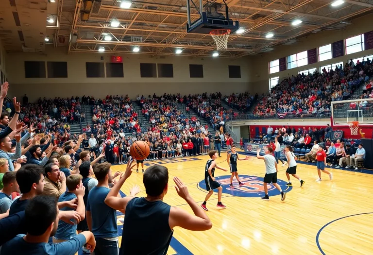 High school basketball players in action on the court