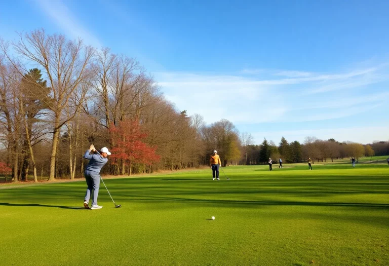 Kingston High School golfers practicing at Wiltwyck Golf Club